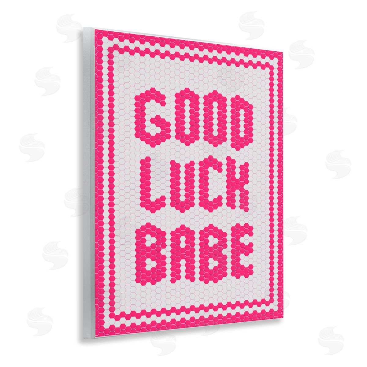 Lettered and Lined Mosaic Good Luck Babe Wall Plaque Art Print