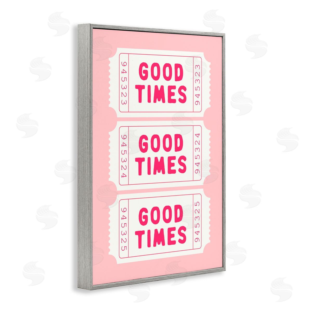 Lettered and Lined Good Times Ticket Stubs Gray Framed Giclee Art Print