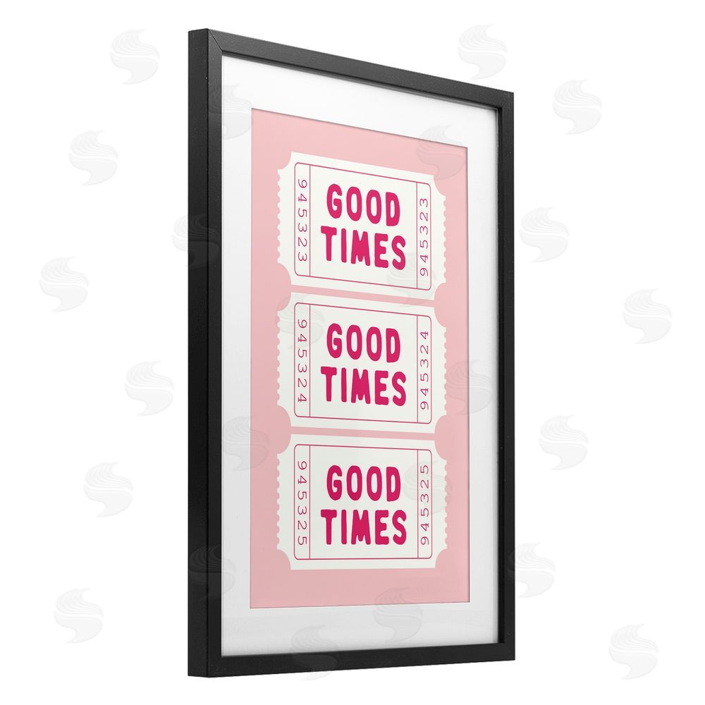 Lettered and Lined Good Times Ticket Stubs Black Framed Print Under Glass Art