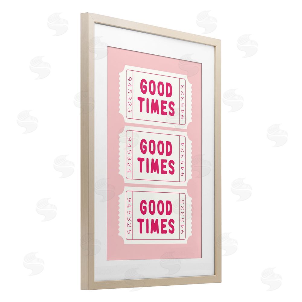 Lettered and Lined Good Times Ticket Stubs Birch Framed Print Under Glass Art