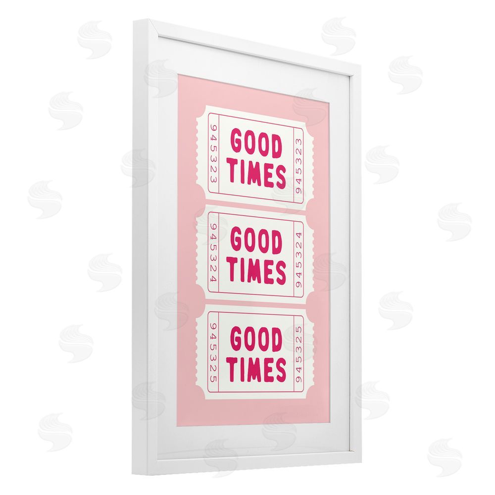 Lettered and Lined Good Times Ticket Stubs White Framed Print Under Glass Art