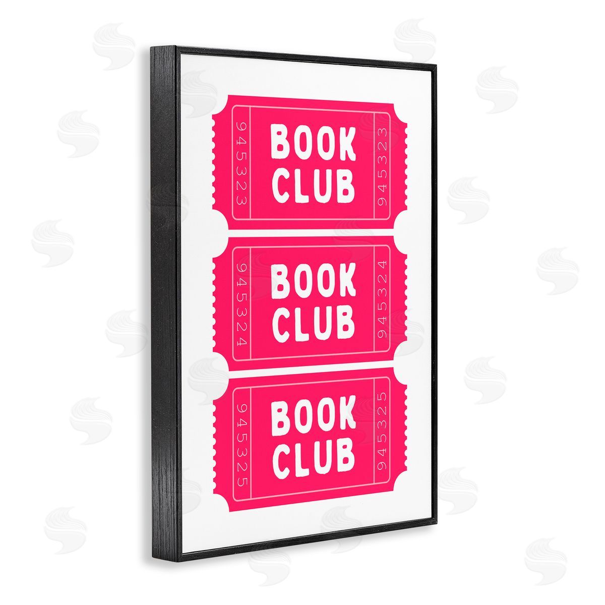 Lettered and Lined Pink Book Club Tickets Black Framed Giclee Art Print
