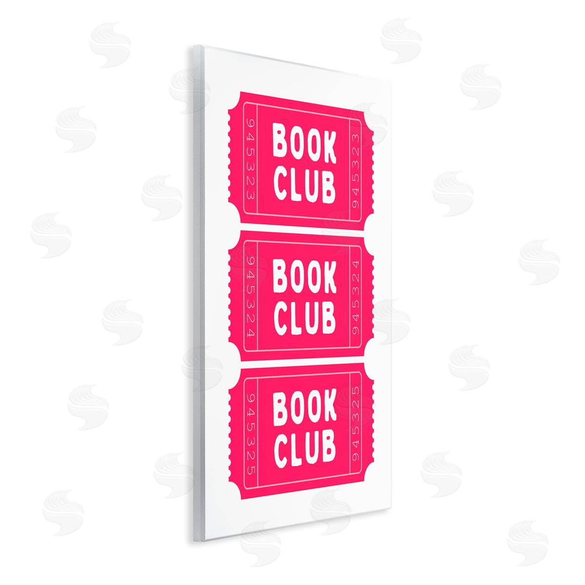 Lettered and Lined Pink Book Club Tickets Wall Plaque Art Print