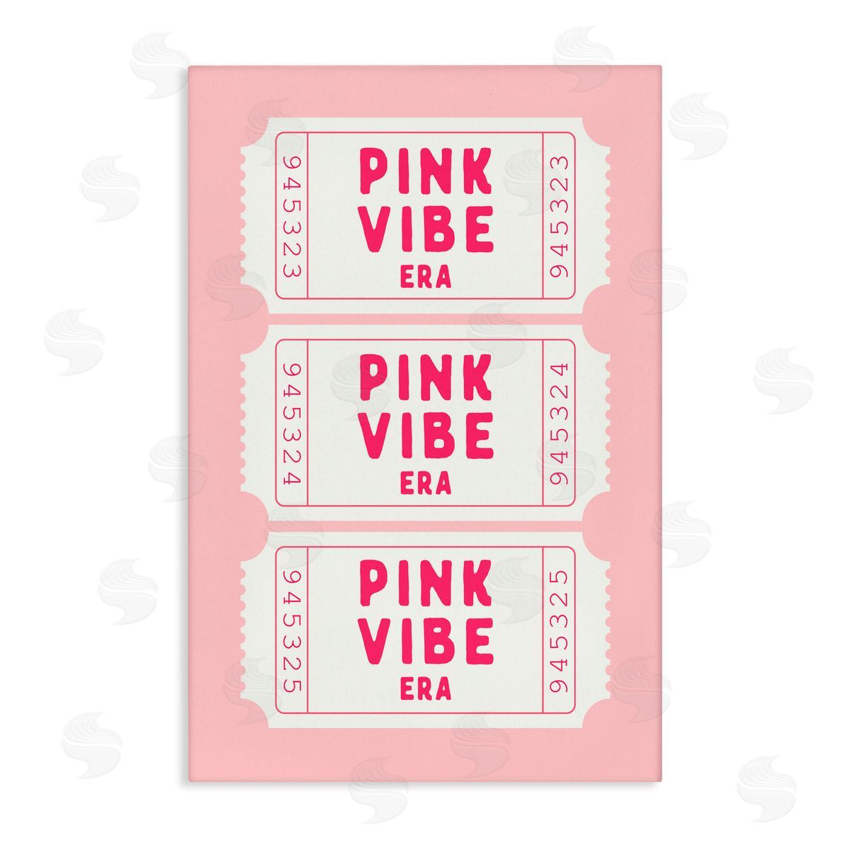 Lettered and Lined Pink Vibe Era Tickets Canvas Wall Art Print