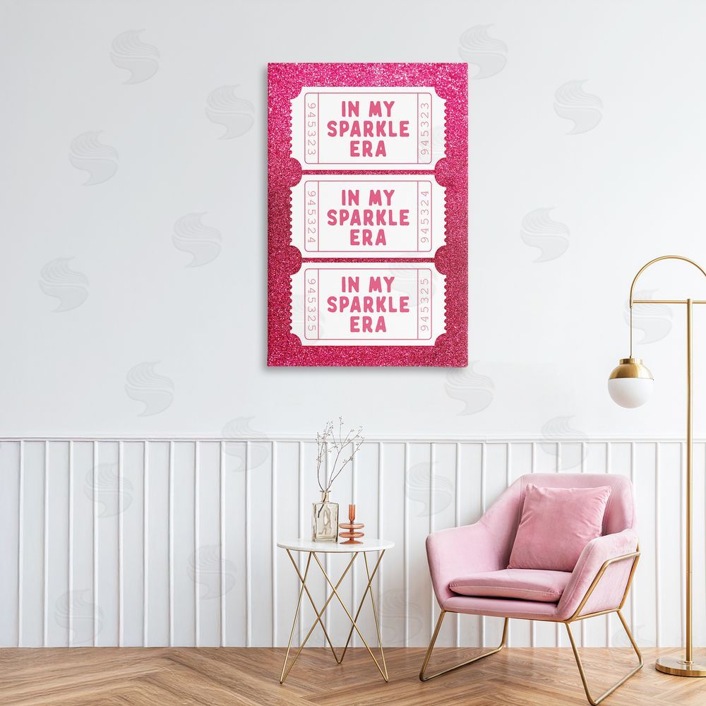 Lettered and Lined In My Sparkle Era Tickets Printed Wall Art in Room