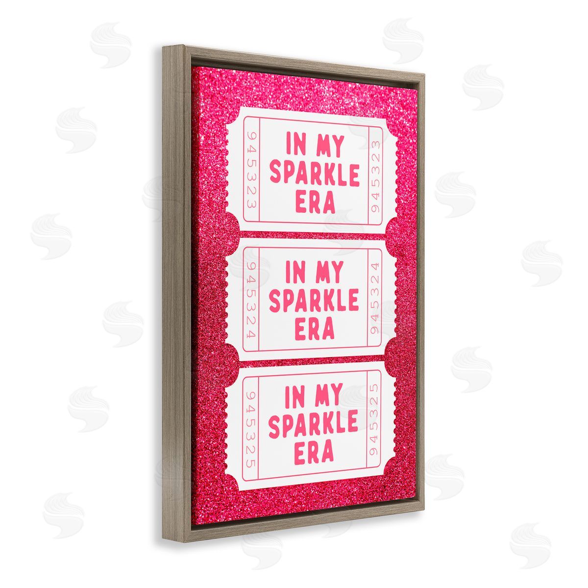 Lettered and Lined In My Sparkle Era Tickets Brown Floating Frame Canvas Art Print