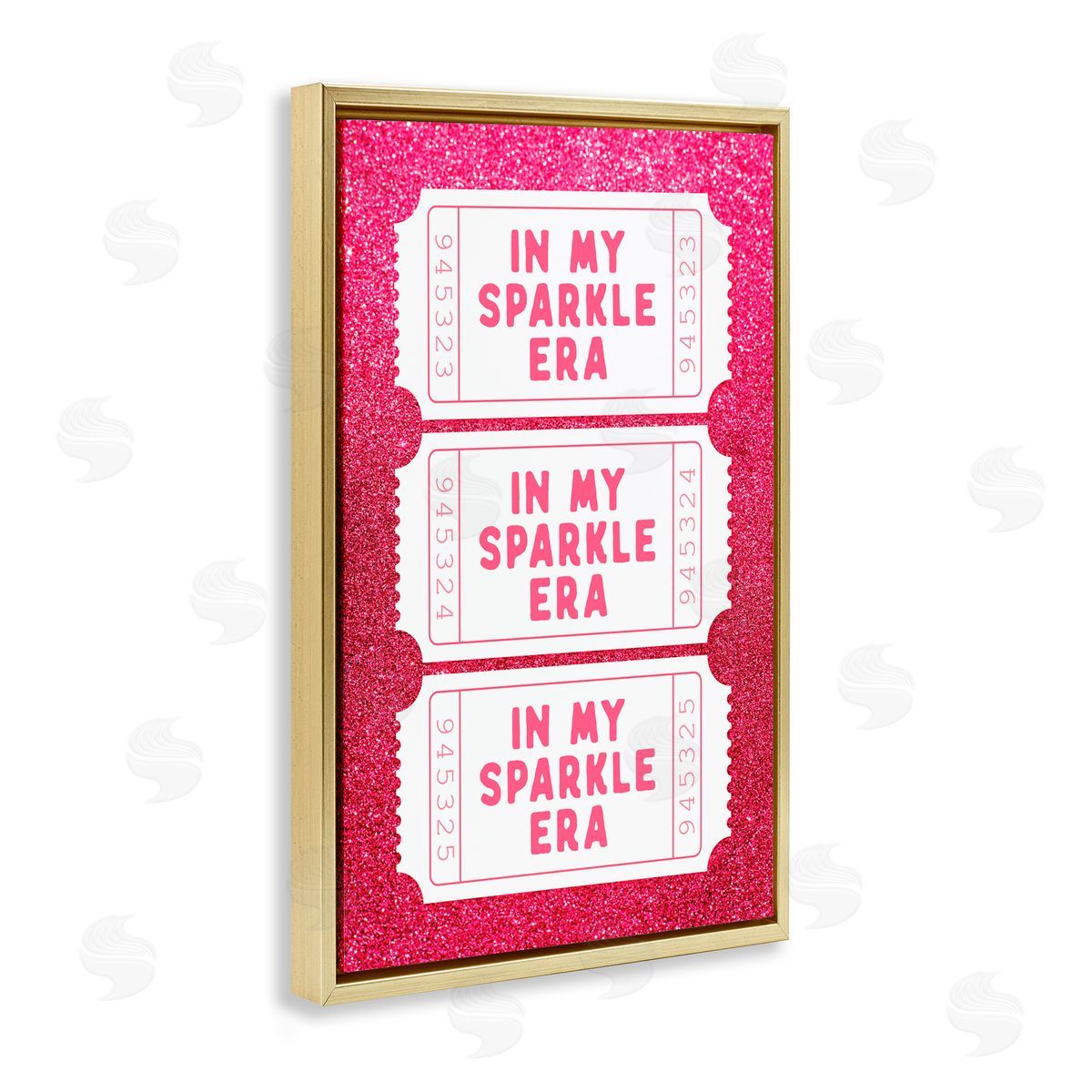 Lettered and Lined In My Sparkle Era Tickets Gold Floating Frame Canvas Art Print