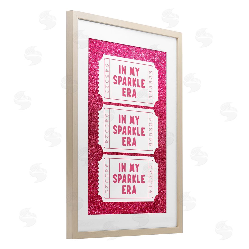 Lettered and Lined In My Sparkle Era Tickets Birch Framed Print Under Glass Art