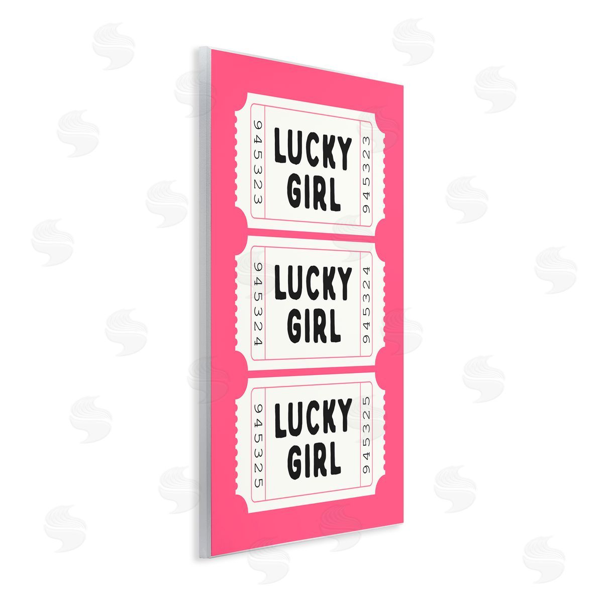 Lettered and Lined Lucky Girl Ticket Stubs Wall Plaque Art Print