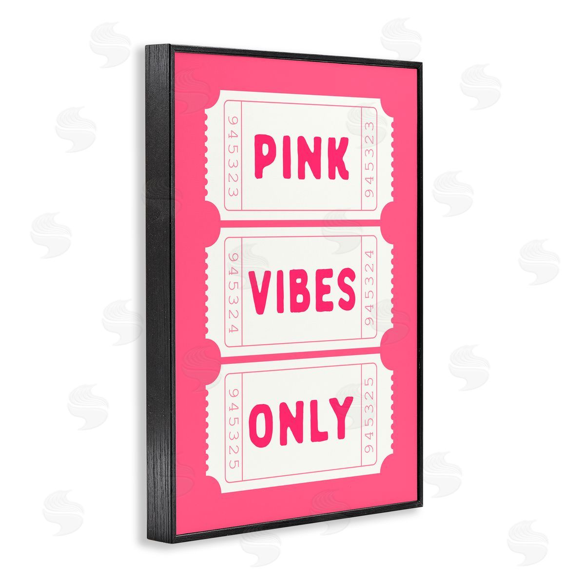 Lettered and Lined Pink Vibes Only Tickets Black Framed Giclee Art Print