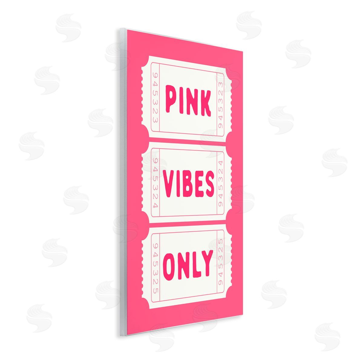 Lettered and Lined Pink Vibes Only Tickets Wall Plaque Art Print