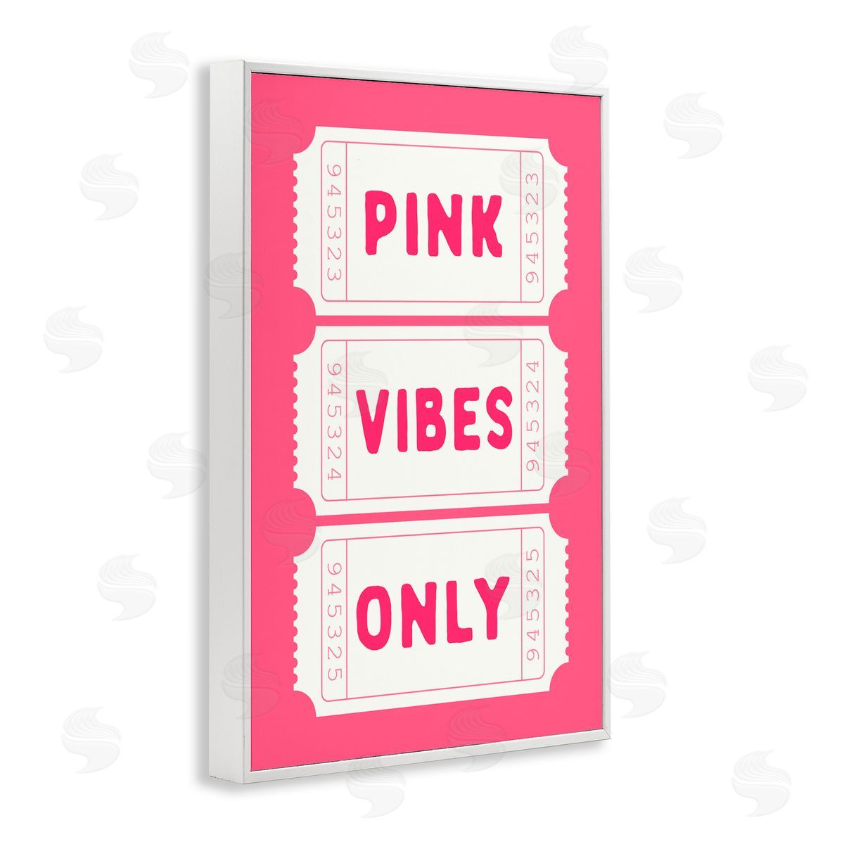 Lettered and Lined Pink Vibes Only Tickets White Frame Giclee Art Print
