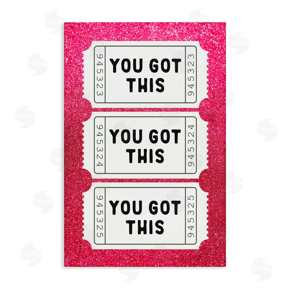 Lettered and Lined You Got This Pink Ticket Stubs Canvas Wall Art Print