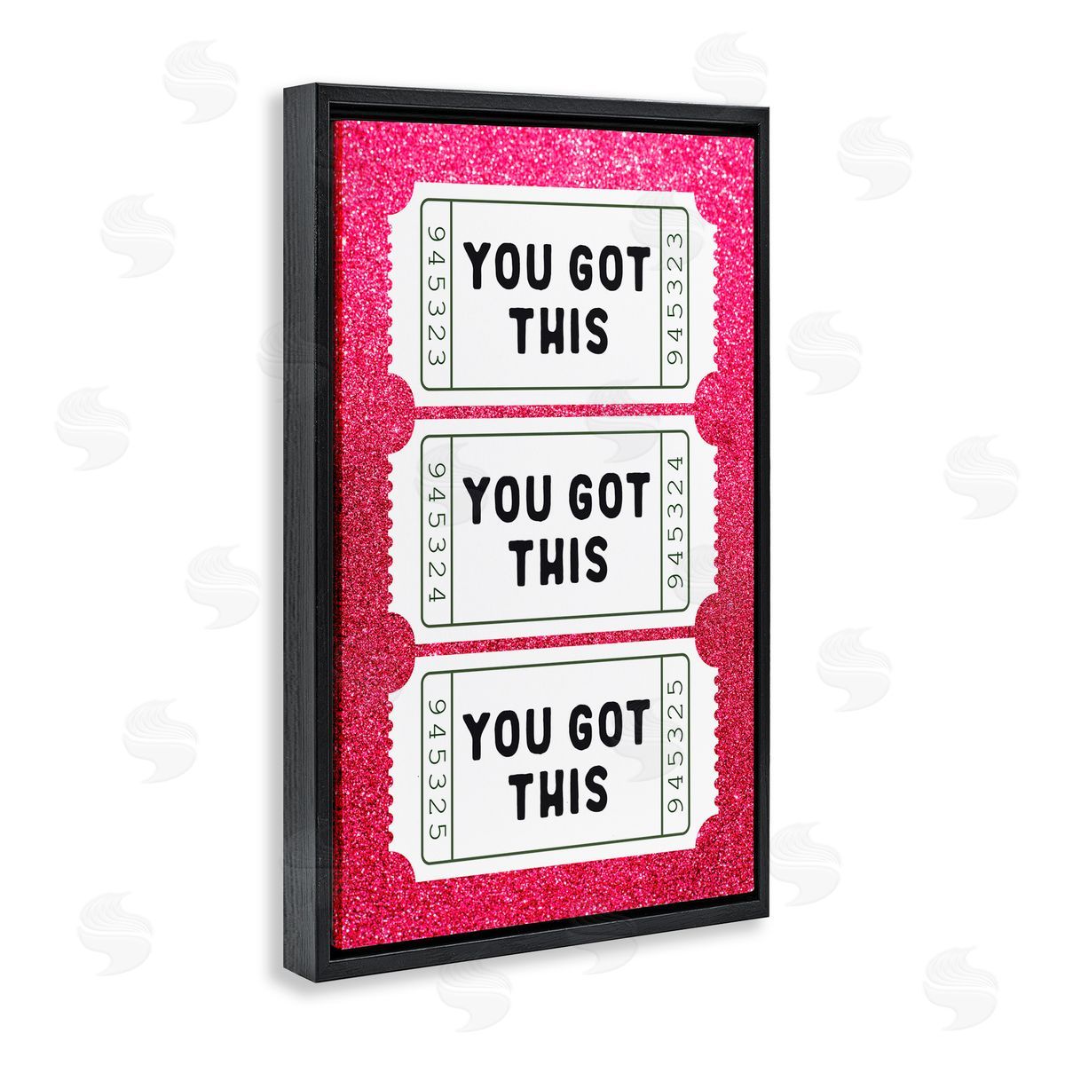 Lettered and Lined You Got This Pink Ticket Stubs Black Floating Frame Canvas Wall Art Print
