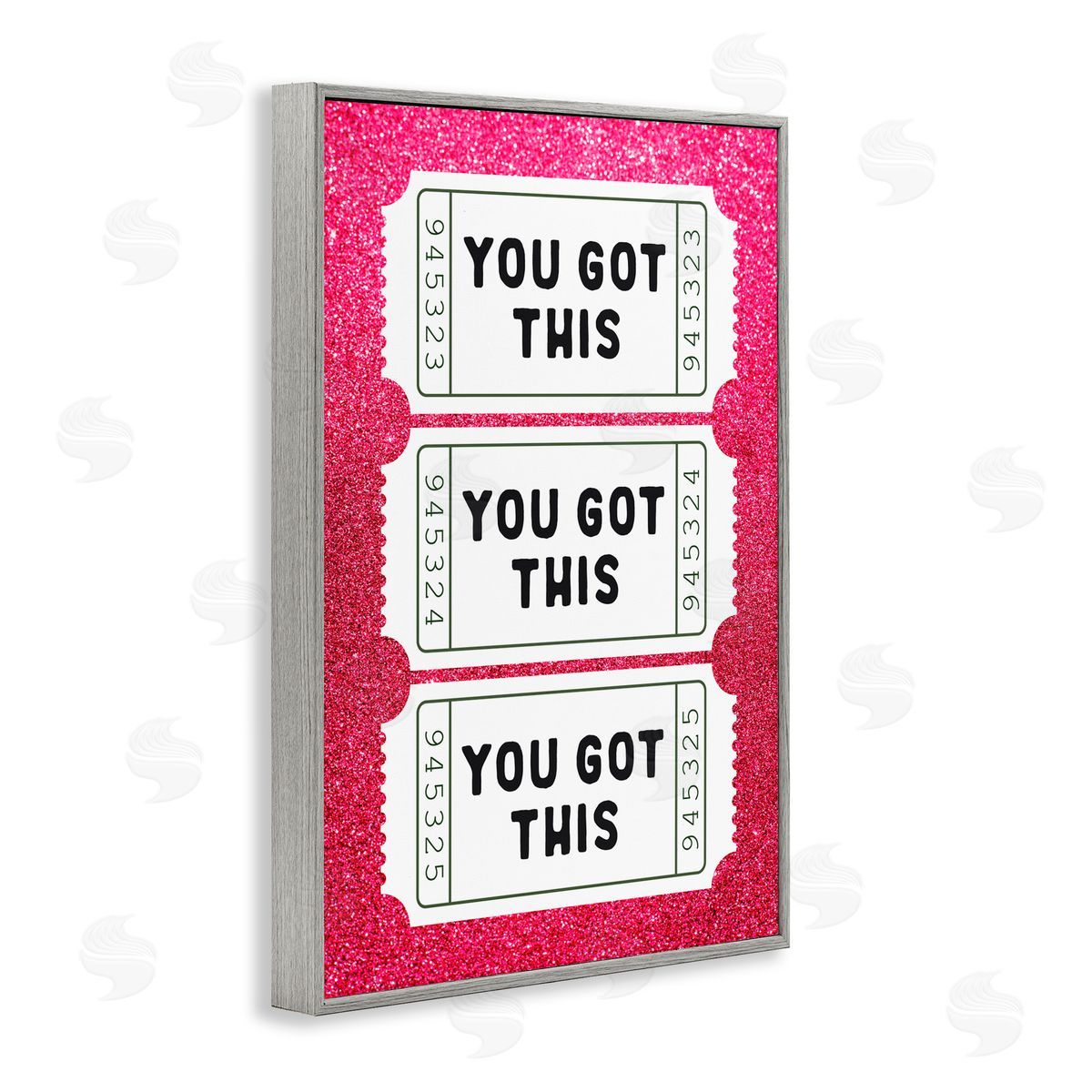 Lettered and Lined You Got This Pink Ticket Stubs Gray Framed Giclee Art Print