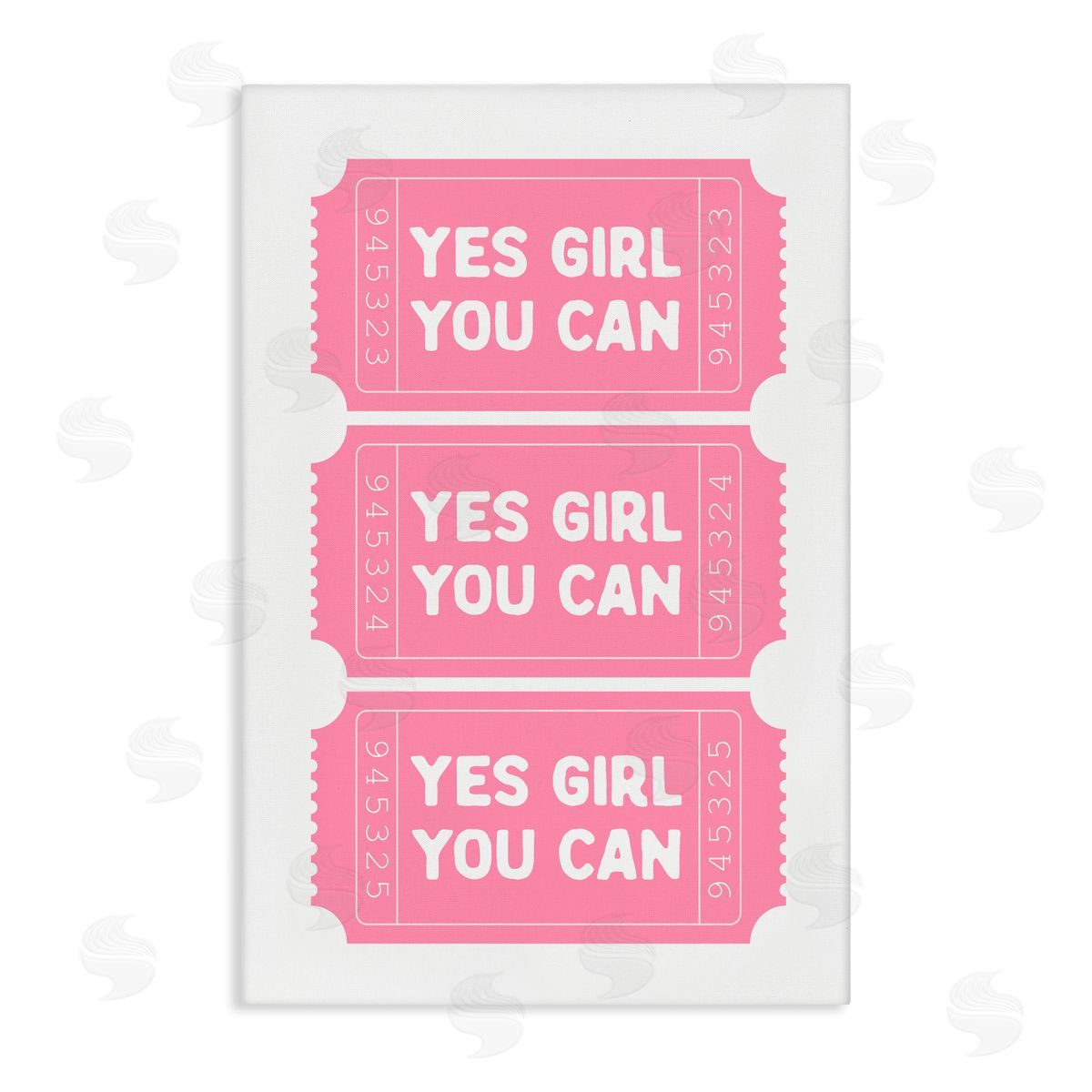 Lettered and Lined Yes Girl You Can Tickets Canvas Wall Art Print