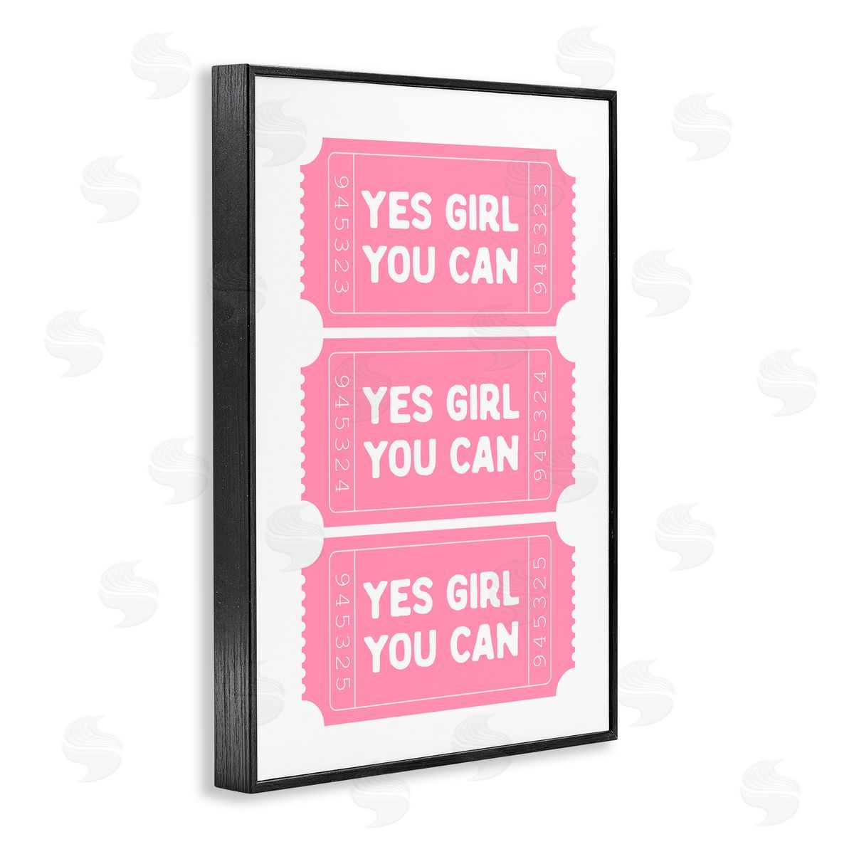 Lettered and Lined Yes Girl You Can Tickets Black Framed Giclee Art Print