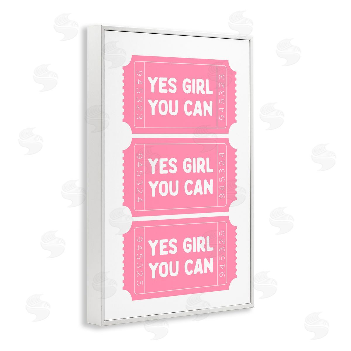 Lettered and Lined Yes Girl You Can Tickets White Frame Giclee Art Print