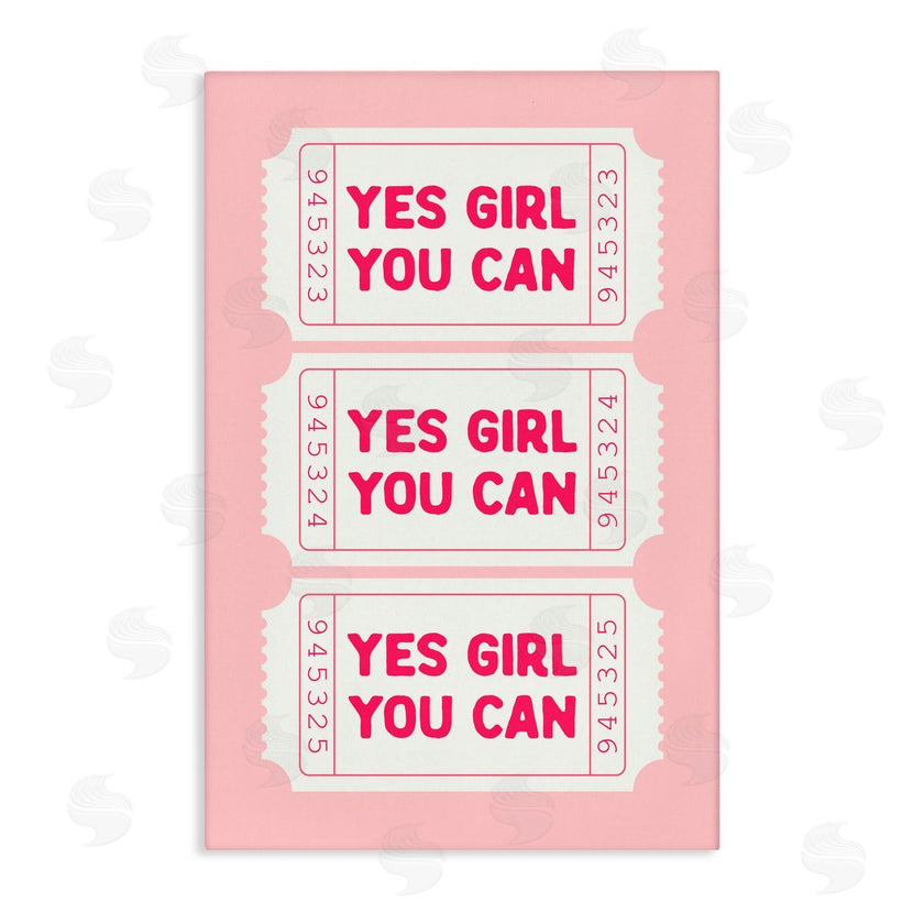 Lettered and Lined | Yes Girl You Can on Pink