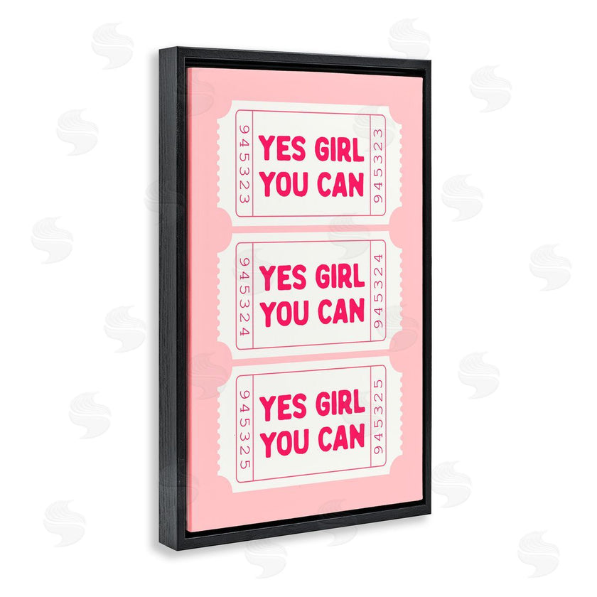 Lettered and Lined | Yes Girl You Can on Pink