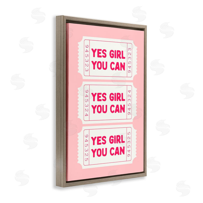 Lettered and Lined | Yes Girl You Can on Pink