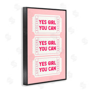 Lettered and Lined | Yes Girl You Can on Pink