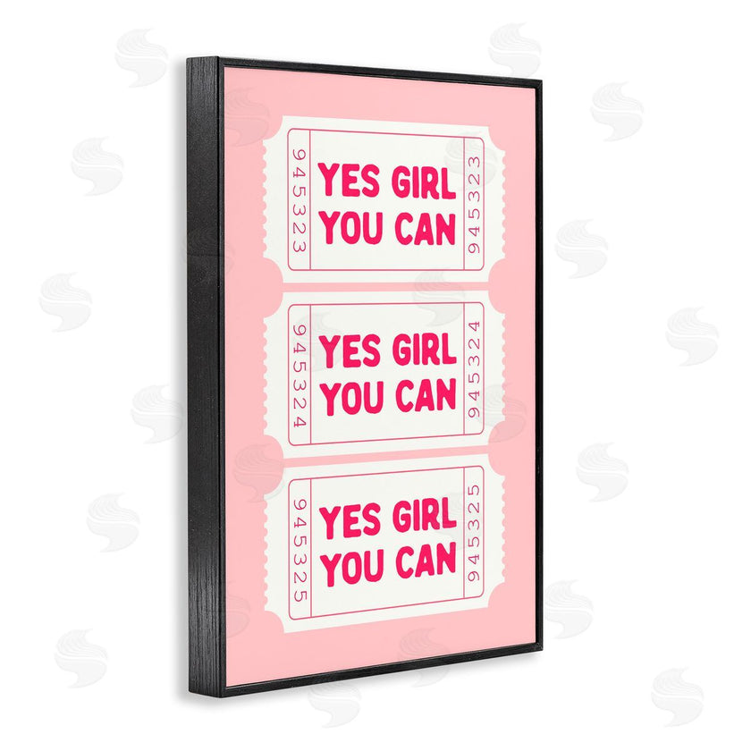 Lettered and Lined | Yes Girl You Can on Pink