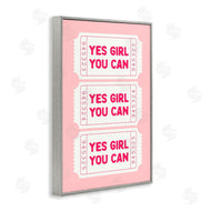 Lettered and Lined | Yes Girl You Can on Pink