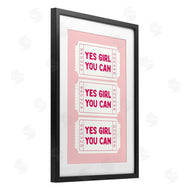 Lettered and Lined | Yes Girl You Can on Pink