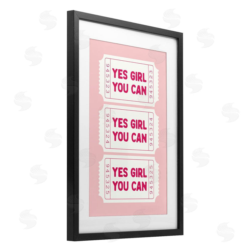 Lettered and Lined | Yes Girl You Can on Pink