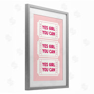 Lettered and Lined | Yes Girl You Can on Pink