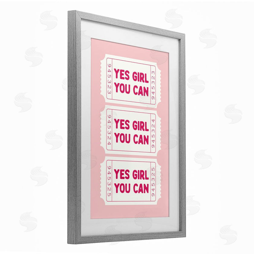 Lettered and Lined | Yes Girl You Can on Pink