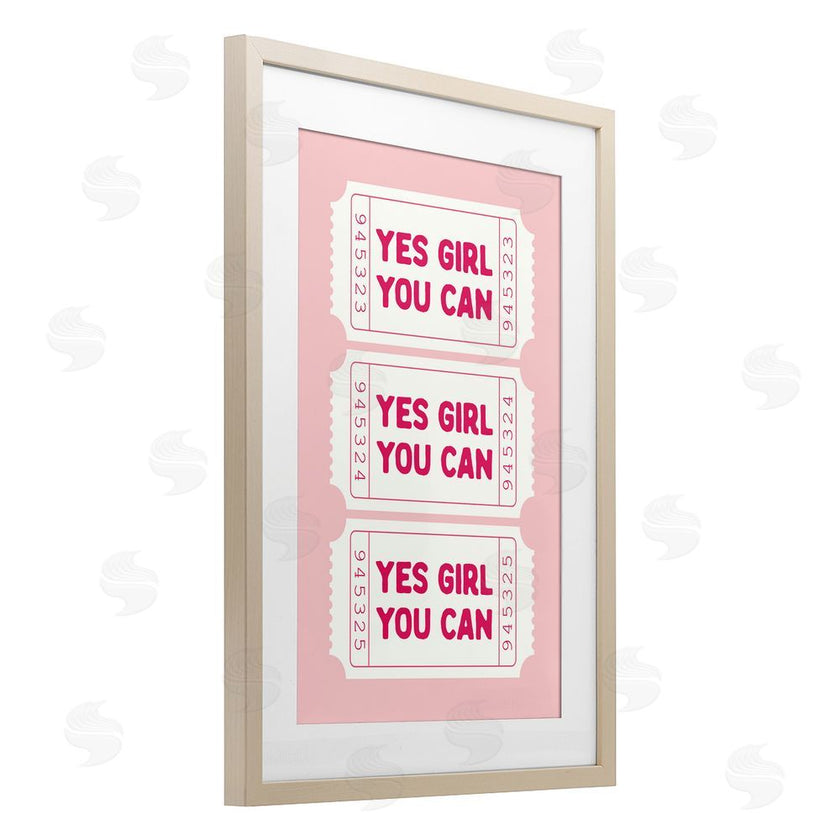 Lettered and Lined | Yes Girl You Can on Pink