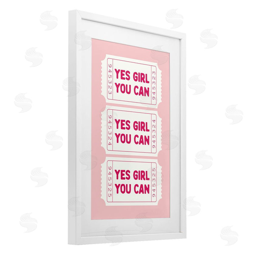 Lettered and Lined | Yes Girl You Can on Pink