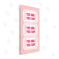 Lettered and Lined | Yes Girl You Can on Pink