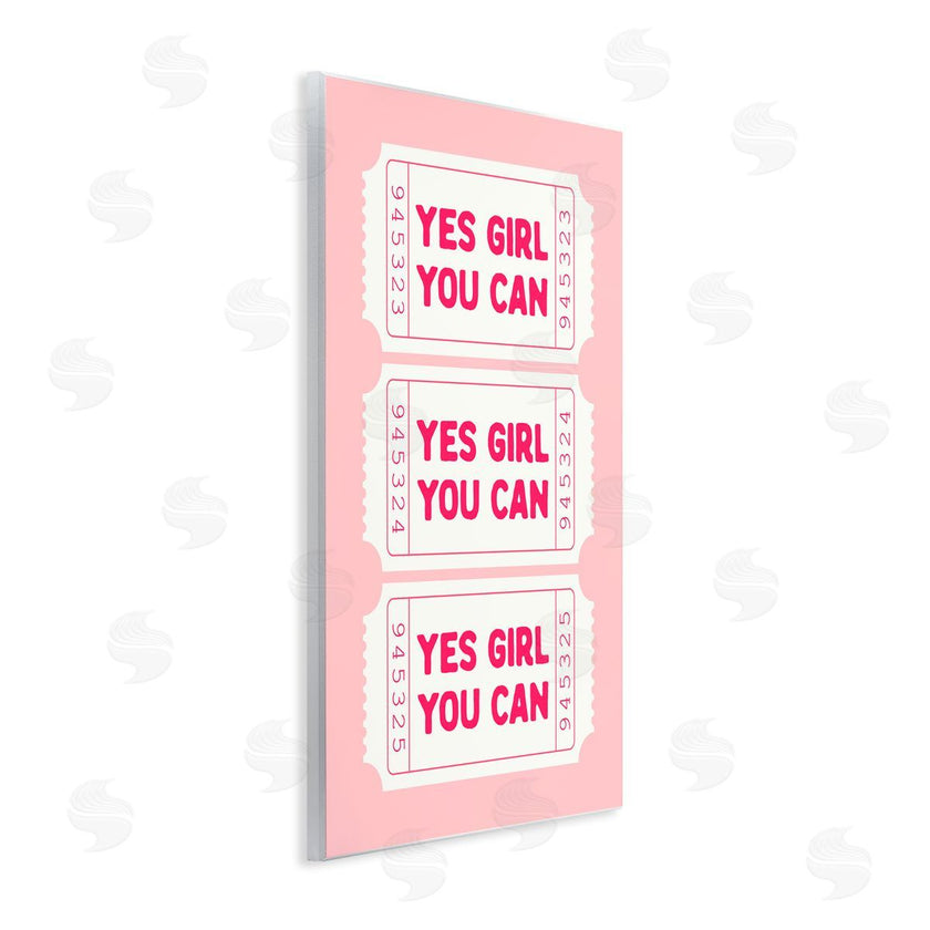 Lettered and Lined | Yes Girl You Can on Pink