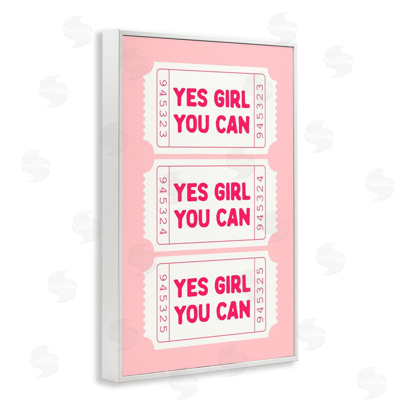 Lettered and Lined | Yes Girl You Can on Pink