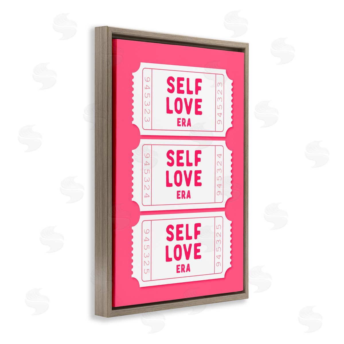 Lettered and Lined Self Love Era Tickets Brown Floating Frame Canvas Art Print