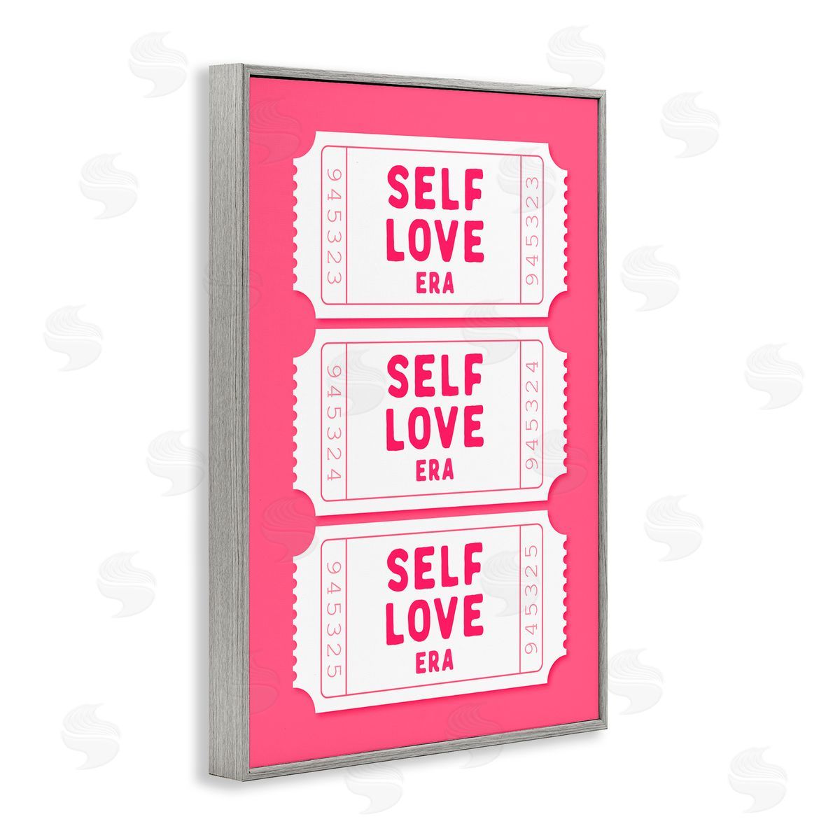 Lettered and Lined Self Love Era Tickets Gray Framed Giclee Art Print