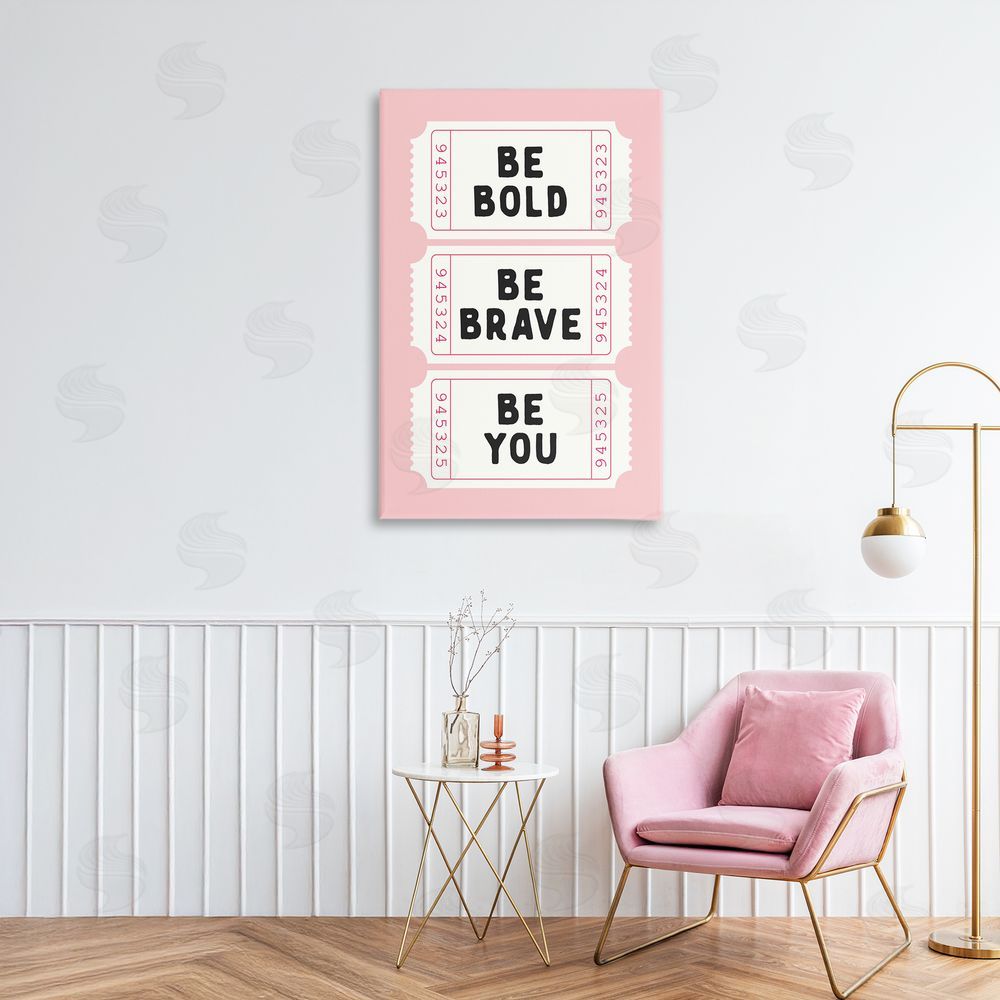 Lettered and Lined Be You Uplifting Tickets Printed Wall Art in Room