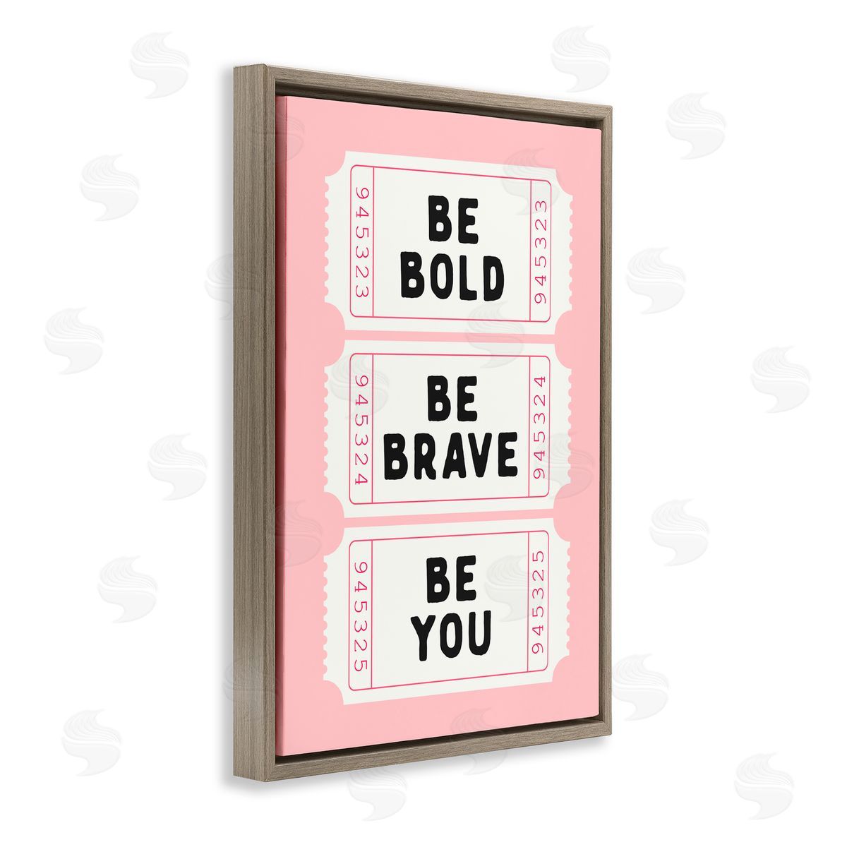 Lettered and Lined Be You Uplifting Tickets Brown Floating Frame Canvas Art Print