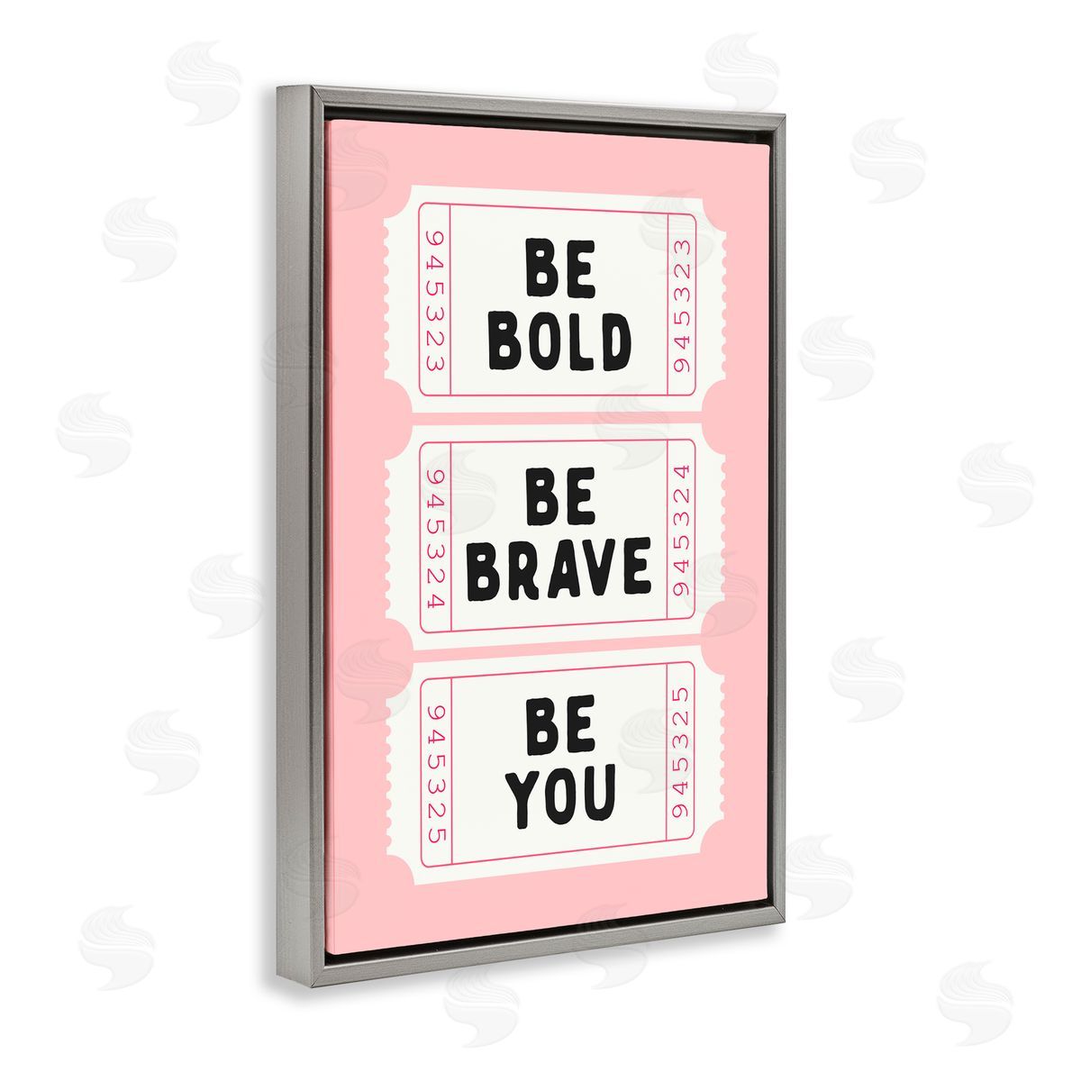 Lettered and Lined Be You Uplifting Tickets Gray Floating Frame Canvas Art Print