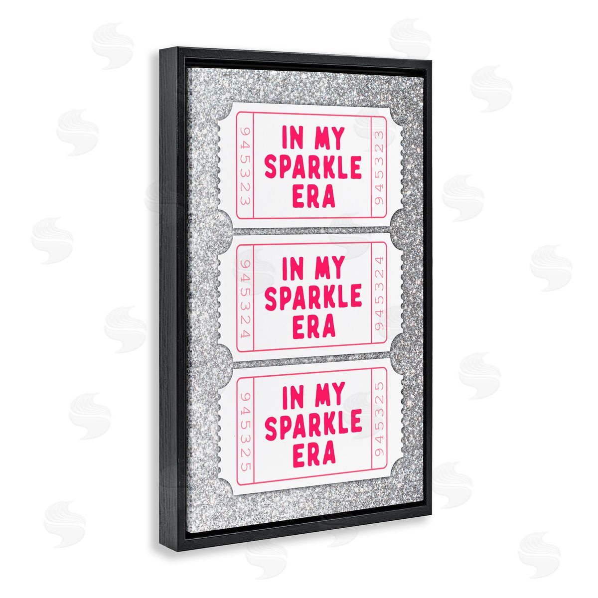 Lettered and Lined My Sparkle Era Ticket Stubs Black Floating Frame Canvas Wall Art Print