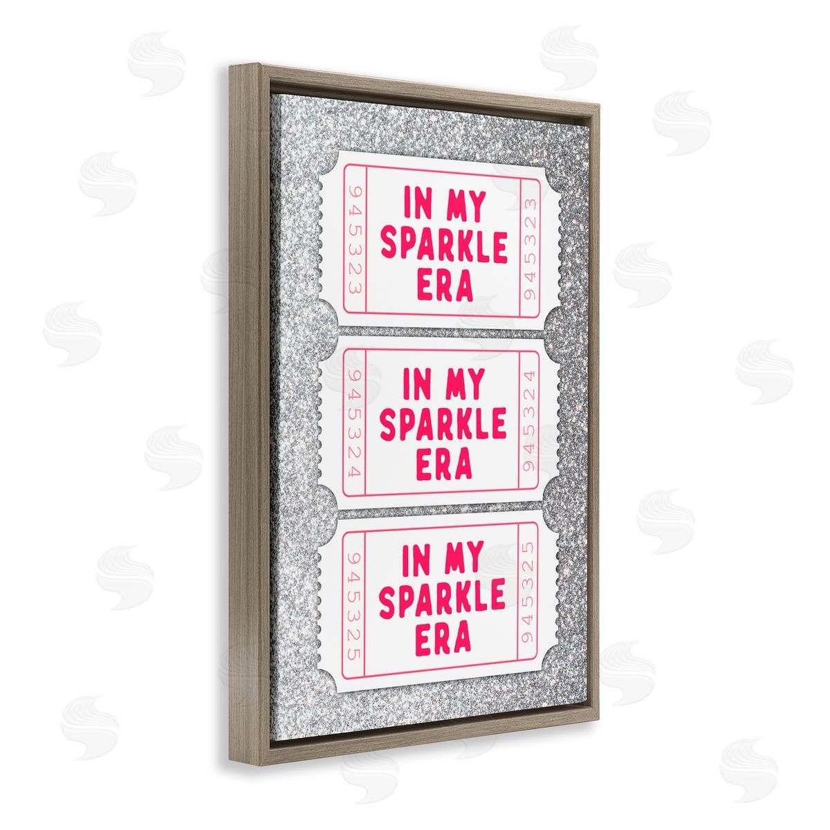 Lettered and Lined My Sparkle Era Ticket Stubs Brown Floating Frame Canvas Art Print