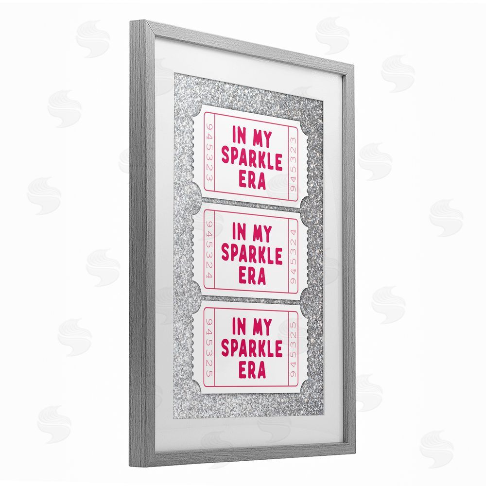 Lettered and Lined My Sparkle Era Ticket Stubs Gray Framed Print Under Glass Art
