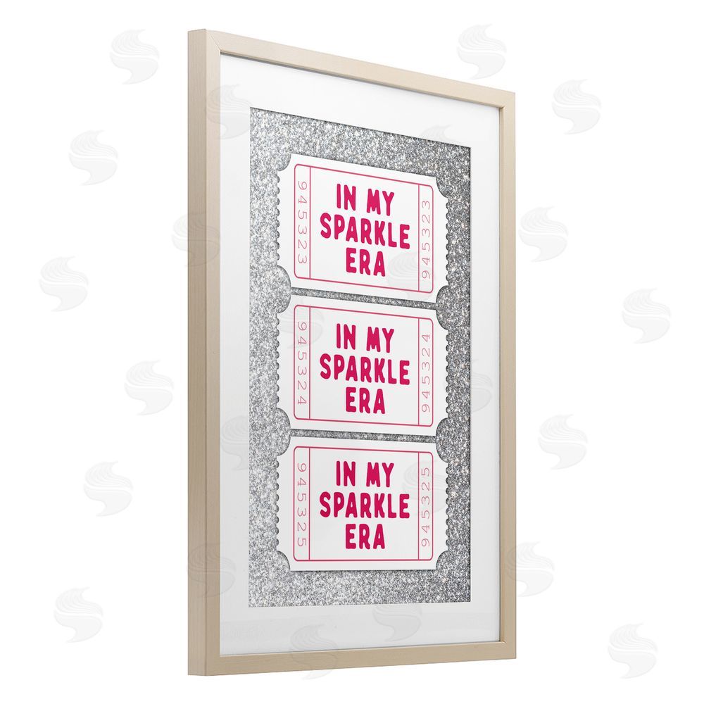 Lettered and Lined My Sparkle Era Ticket Stubs Birch Framed Print Under Glass Art