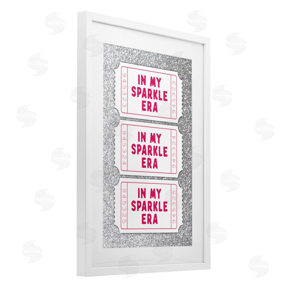 Lettered and Lined My Sparkle Era Ticket Stubs White Framed Print Under Glass Art