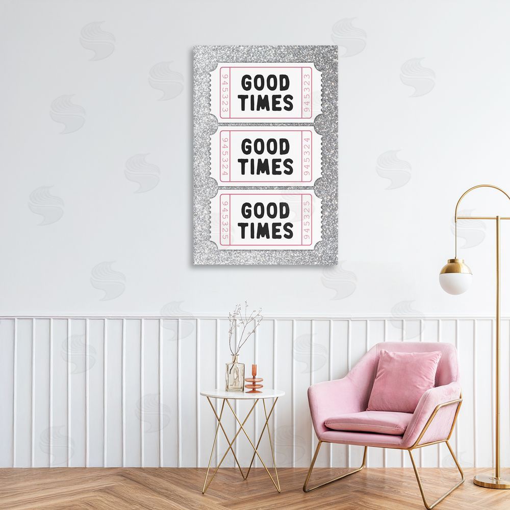 Lettered and Lined Good Times Glam Tickets Printed Wall Art in Room