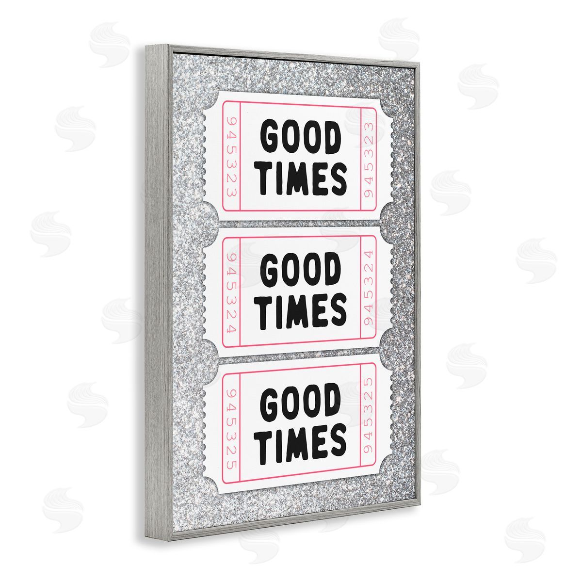 Lettered and Lined Good Times Glam Tickets Gray Framed Giclee Art Print