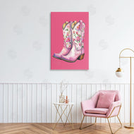 Lettered and Lined | Glam Cowgirl Boots on Pink